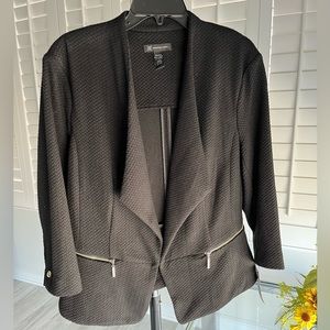 (NWT) INC INTERNATIONAL CONCEPTS Black Blazer Shawl Neckline Hook Clasp Size XL